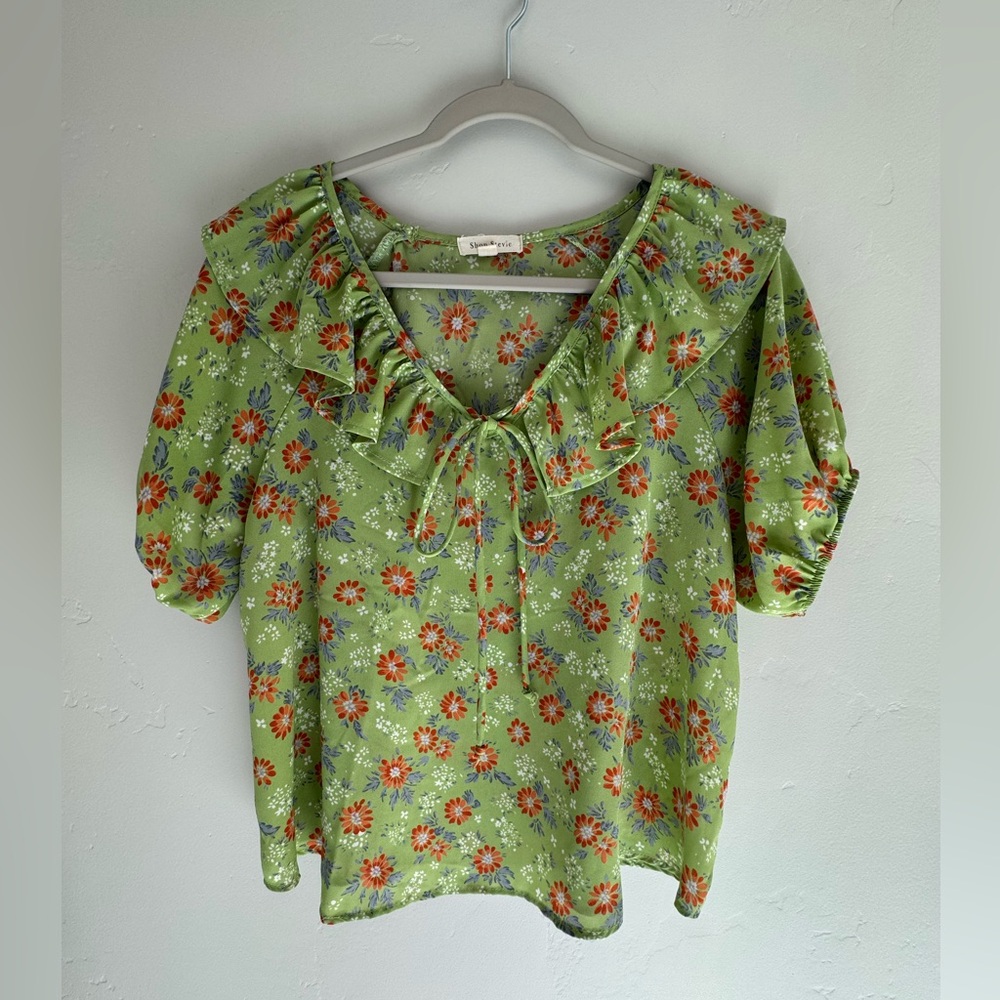 Shop Stevie Green Floral Blouse